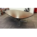 9 ft Executive Dark Oval Meeting Board Room Table, Silver Base